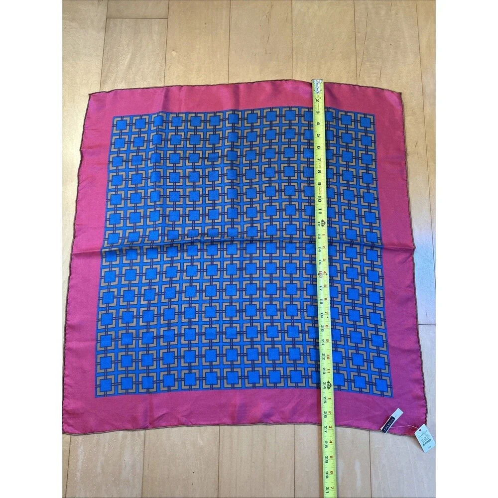 BLUE & PINK Talbots 100% Silk Square Scarf NWT